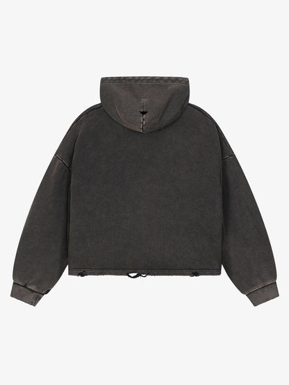 Skull Matrix Discharge-Print Washed Hoodie; Washed Black Gold / M, Washed Black Gold / L, Washed Black Gold / XL, Washed Black Gold / 2XL