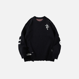 Y2K Fashionable Oversized Gothic Spider Graphic Knit Sweater