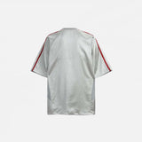 Back view of the silver Soccer Jersey 07 T-shirt in a gray background