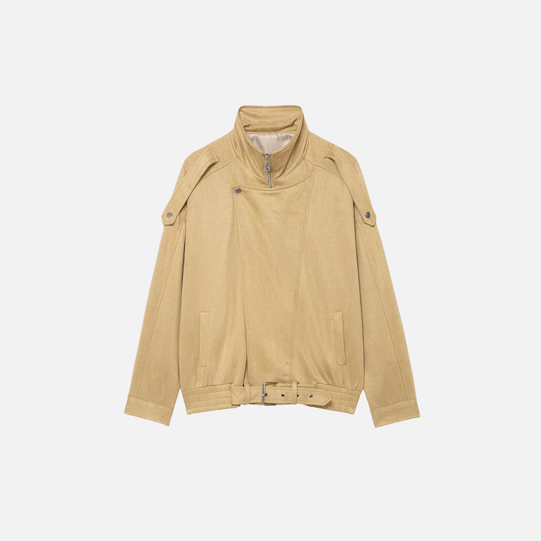Vintage Lightweight High Neck Zipper Wool Jacket