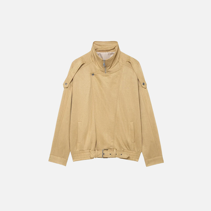 Vintage Lightweight High Neck Zipper Wool Jacket