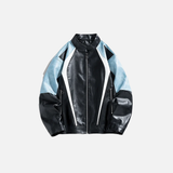Y2K Windproof Loose Casual PU Leather Race Jacket