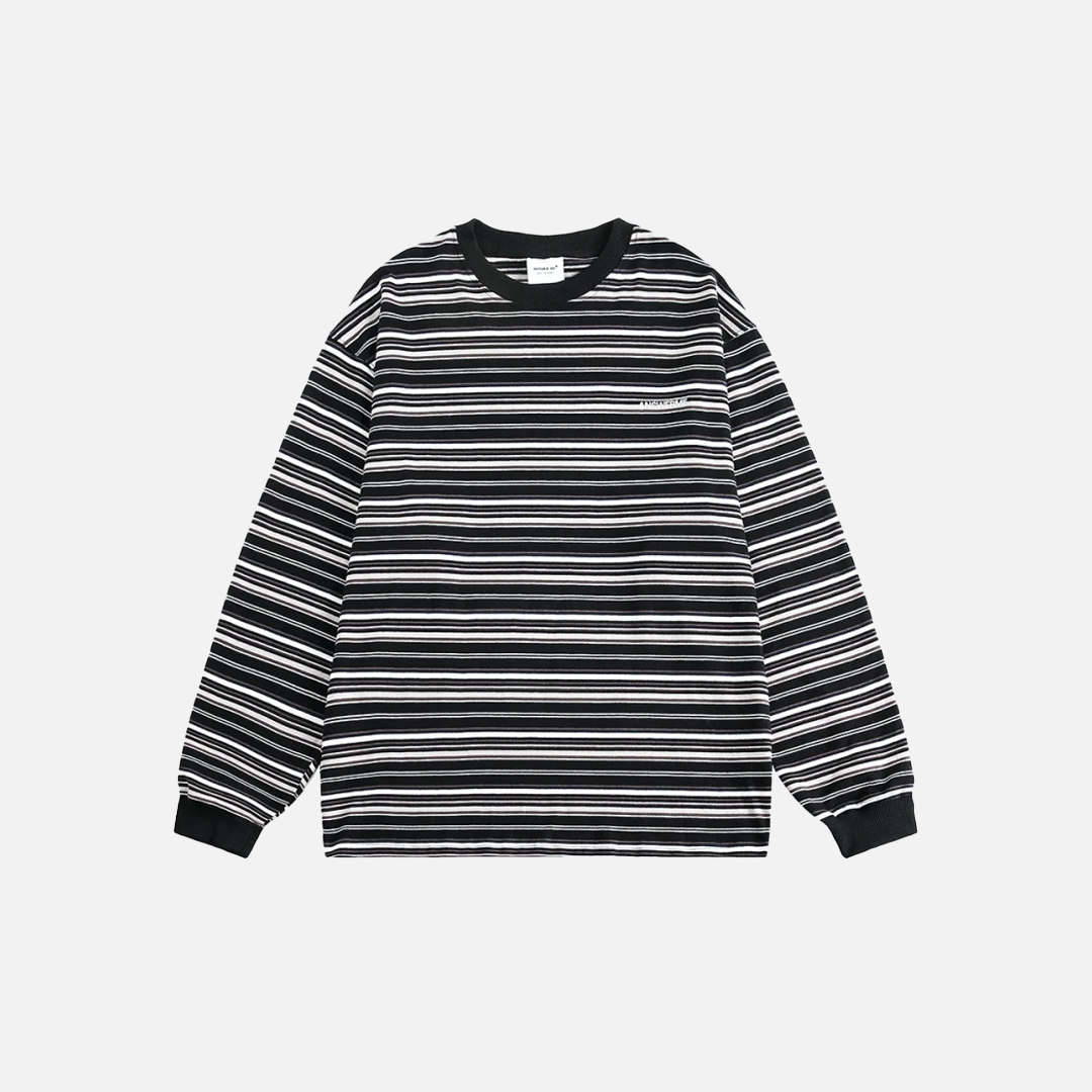 Retro Striped Casual Fit Long Sleeve T-Shirt