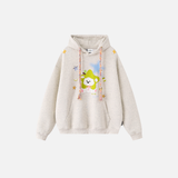 American Style Retro Dog Print Loose Hoodie