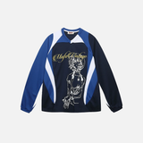 Y2K Colorful Cartoon Print V-Neck Long Sleeve T-Shirt