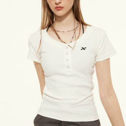 Classic Ribbed Henley Tee