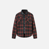 Plaid Single Breasted PU Leather Long Sleeved Shirt
