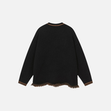 European Trend Bear Jacquard Crewneck Sweater