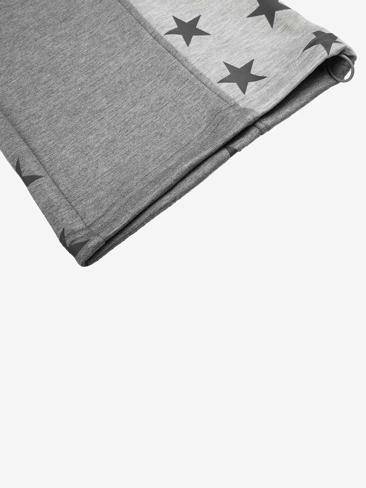 Star Patchwork Graphic Drawstring Sweatpants; Gray / S, Gray / M, Gray / L, Gray / XL