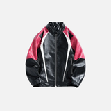 Y2K Windproof Loose Casual PU Leather Race Jacket