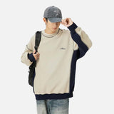 Insulated Loose Casual Letter Splice Sweatshirt