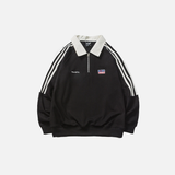 Oversize Racing Stripe Hip Sweatshirt