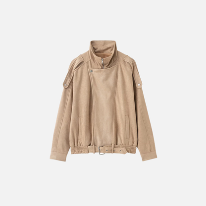 Vintage Lightweight High Neck Zipper Wool Jacket