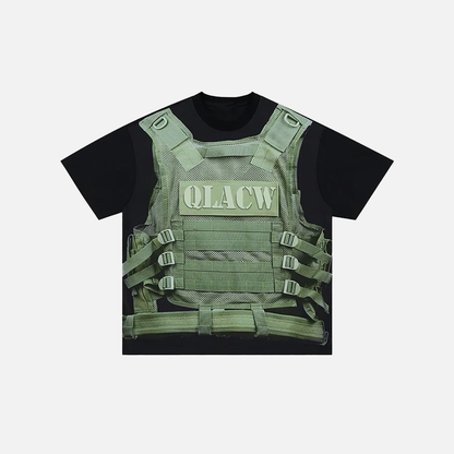 Streetwear High-Street Vest Printed T-Shirt