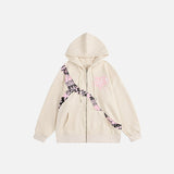 Color Tearing Oversized Rib Hoodie
