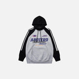 Front view of the grey Retro Athletic Dreamer Hoodie in a gray background