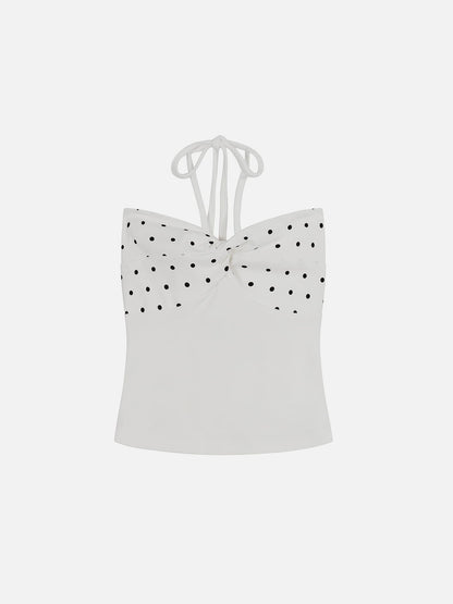 Polka Dot Twist Halter Top