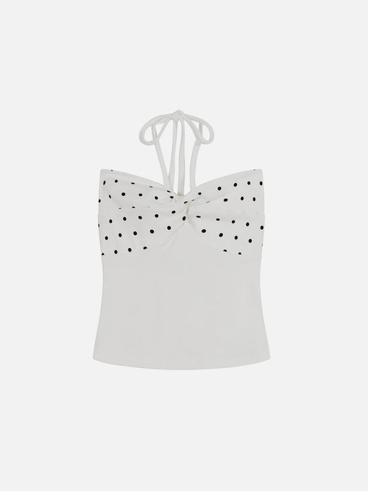 Polka Dot Twist Halter Top
