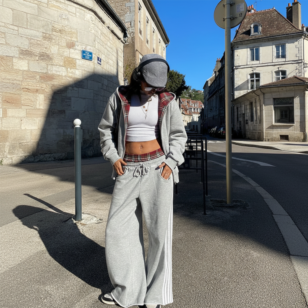 Plaid Waistband Sweatpants