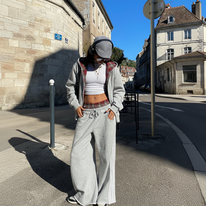 Plaid Waistband Sweatpants