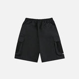 Polyester Mid-waist Solid Shorts