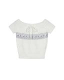 Off-Shoulder Knit Bow Top