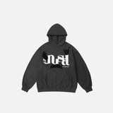 Unusual Cat Graphic Print Hoodie