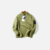 Warm Velvet Half Zipper Stand T-Shirt