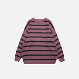 Stripped Solid Color Knitted Sweater