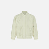 Front view of the beige Oversized Loose Flying Jacket in a gray background 