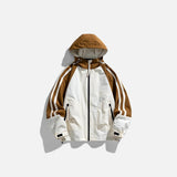 Front view of the khaki Trailblazer Windbreaker Jacket in a gray background