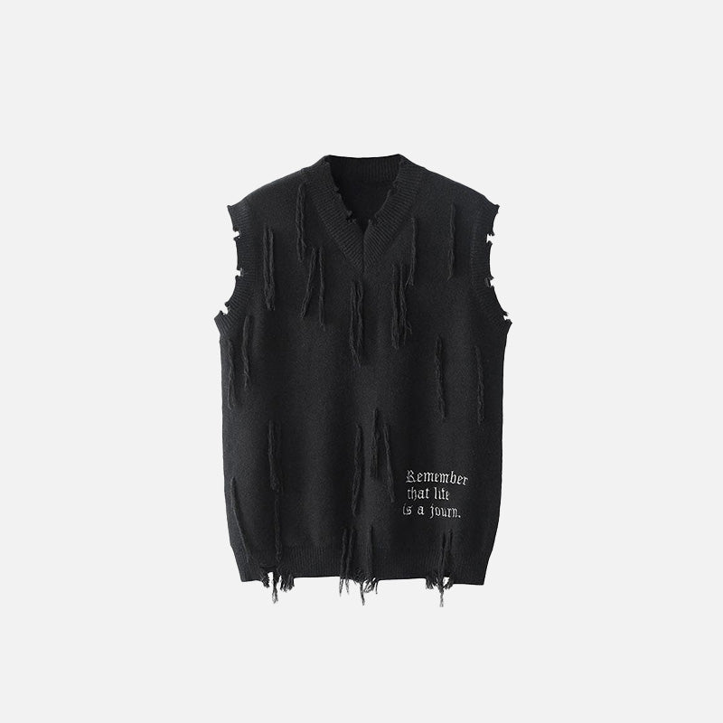 Stitched Vest Sleeveless Sweater