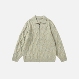 Luxury Diamond Jacquard Lapel knitted Cardigan