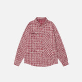 Woven Plaid Long Sleeved T-Shirt