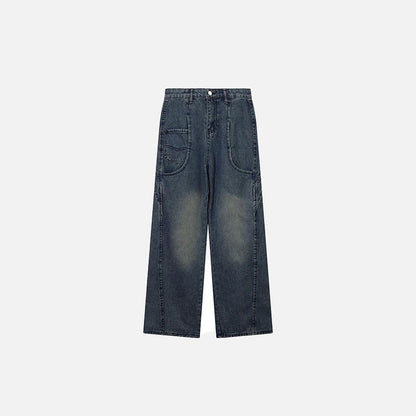 Washed Flared Denim Jeans