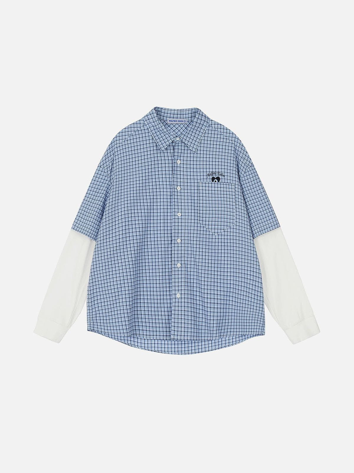 Plaid Layered Long Sleeve Shirt