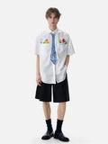 Graffiti Necktie Floral Shirt