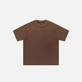 Front view of the red Oversized Loose Solid Color T-shirt in a gray background 