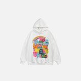 Cartoon Graphic Rainbow Loose Hoodie