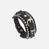Y2K Star-Studded Leather Bracelet
