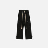 Drawstring Solid Cargo Pants