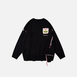 Flower Pocket Oversized Sweater