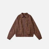 Retro Chic Washed Leather Jacket