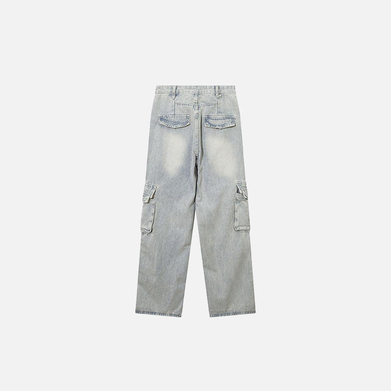 Wide-leg Multi Pockets Denim Jeans