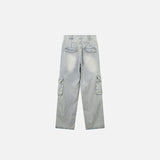 Wide-leg Multi Pockets Denim Jeans