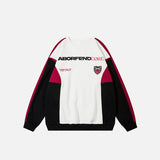 Retro Color Block Patchwork Oversized Sweatshirt