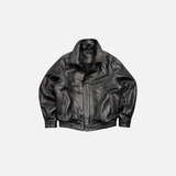 Luxury Black Leather Zipper Jacket Men