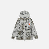 Y2K Hand Drawing Zip-up Hoodie