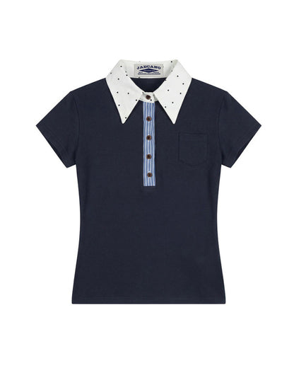 Contrast Collar Fitted Polo Tee
