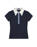 Contrast Collar Fitted Polo Tee